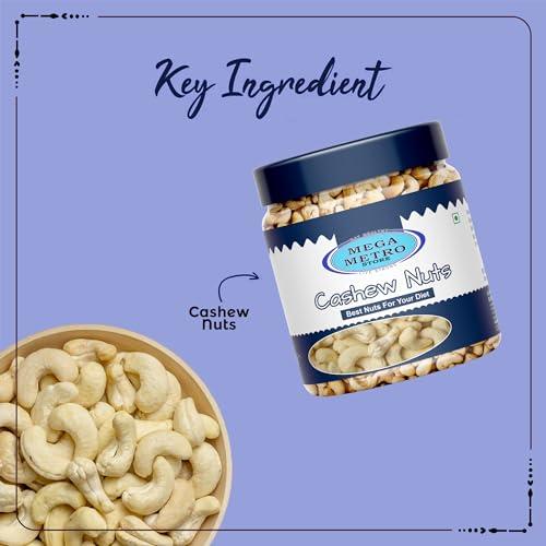 MEGA METRO STORE MEGA METRO STORE Premium Cashew Nuts w400 Natural Kaju Dry Fruits Nutritious Delicious Source of Minerals Vitamins 400gm