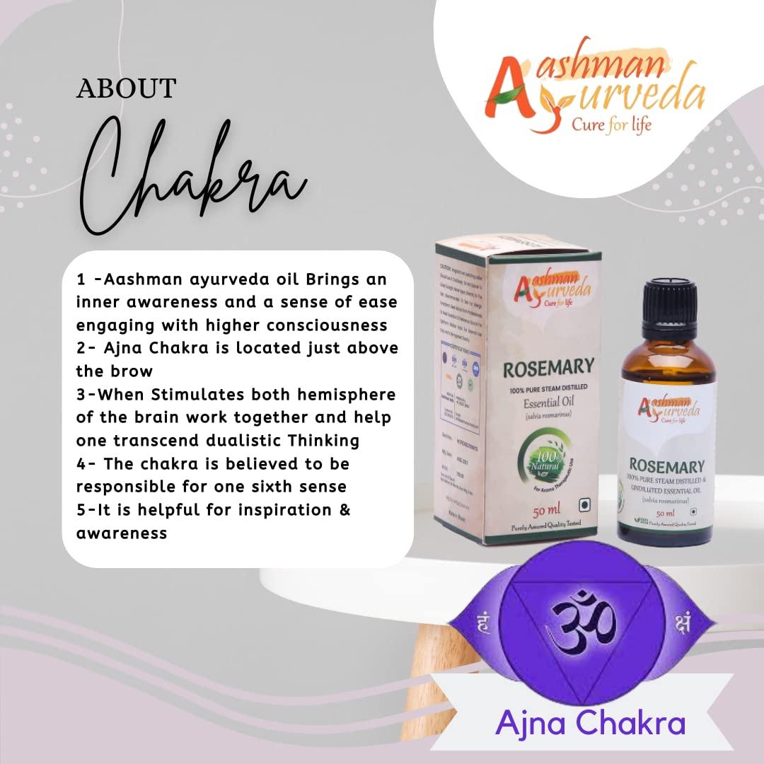 Aachman Veda Cure for Life Aashman Ayurveda  c Rosemary Essential Oil for Hair Growth,Quick Hair Growth Rosemary Oil for Women and Men - 100% Pure Rosemary Leaves Oil -50 ml(Rosemarry)