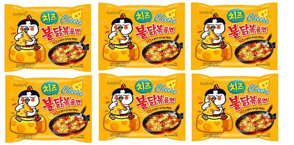 Sam Yang Sam Yang Buldak Cheese Hot Chicken Flavour Ramen Instant Korean Noodles - 130Gm X Pack Of 6 (Imported)