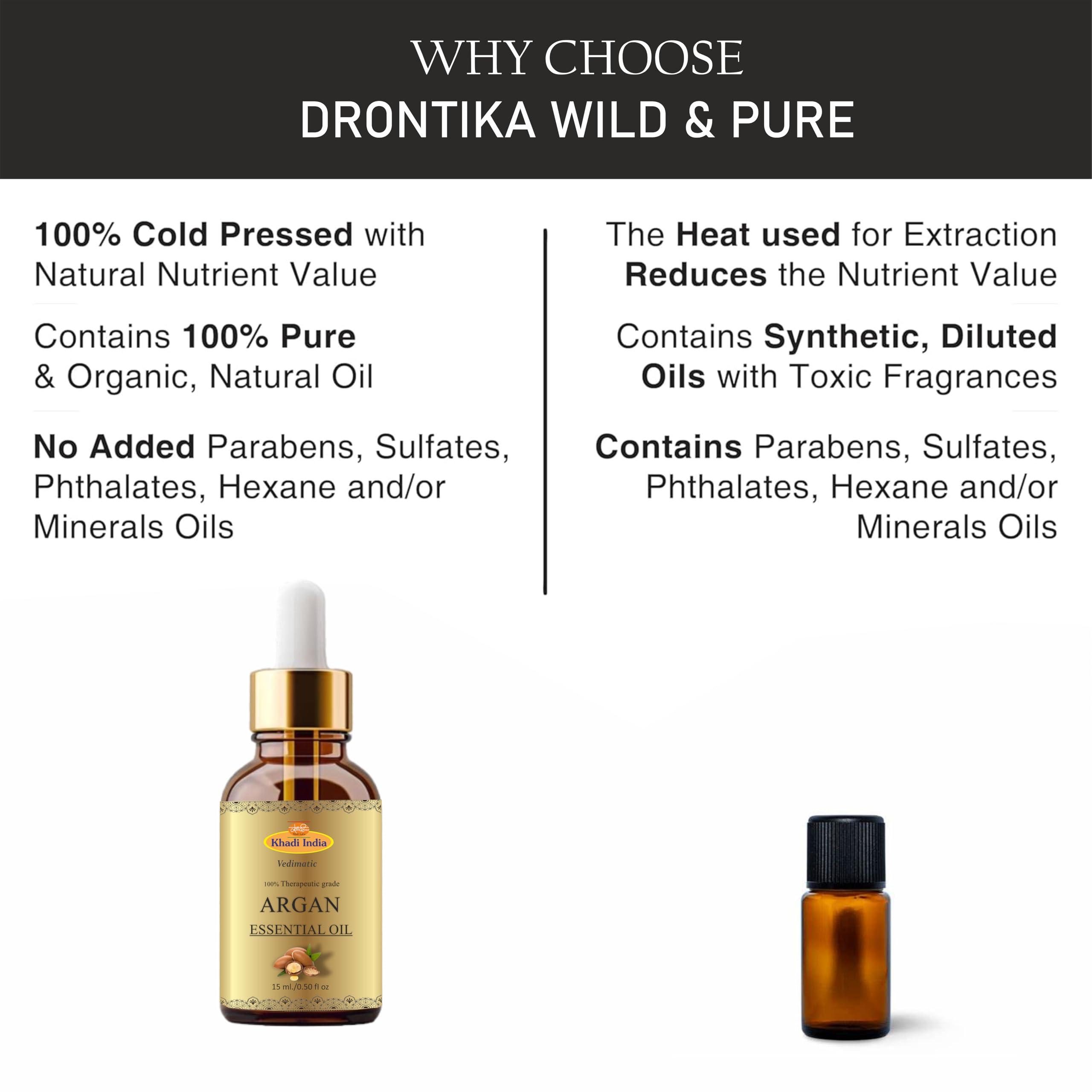 Generic Khadi 100% Pure Herbal Natural Moraccan Argan Oil, Cold Pressed Organic, for Skin, Hair & Anti-Ageing Face Care (Pack Of 1, 15ml., Argan)