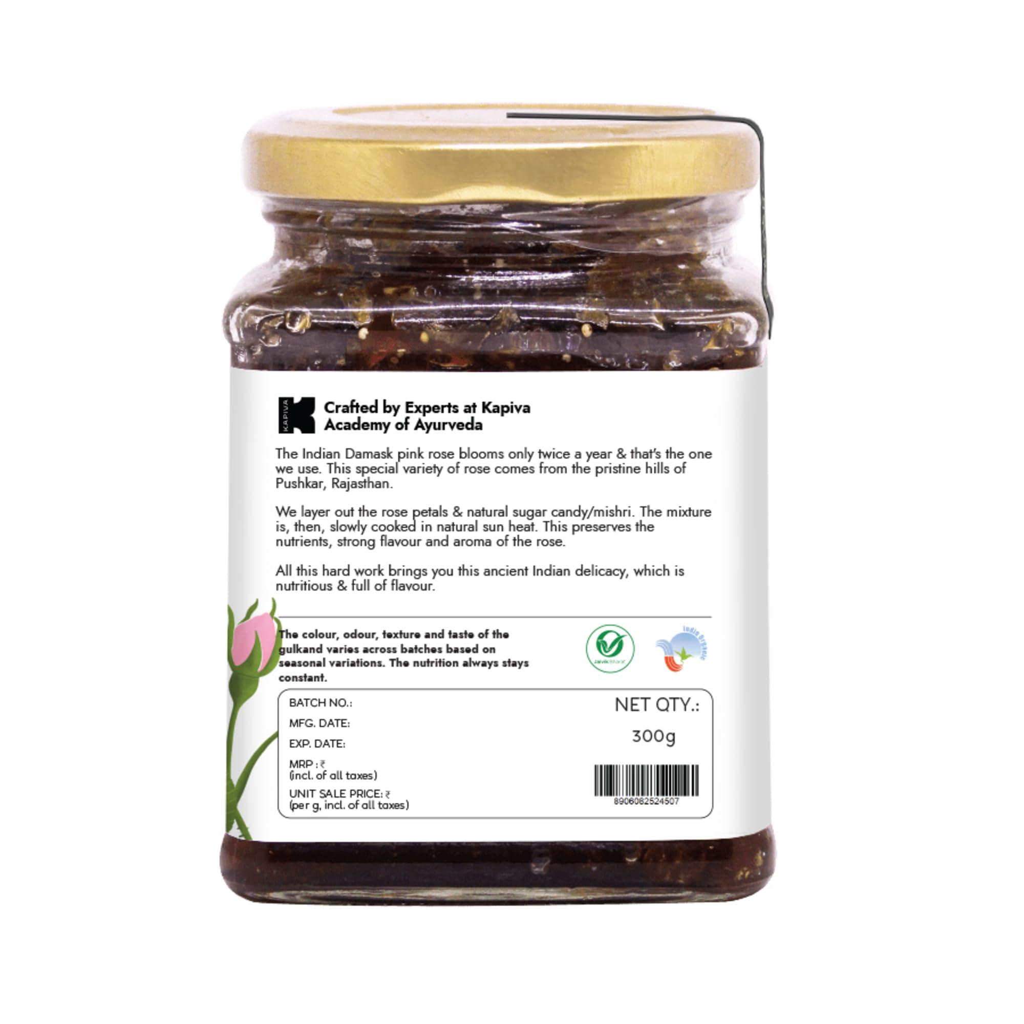 Kapiva Kapiva Organic Gulkand 300gms (Rose Petal Jam) | 100% Natural | Sun-Cooked Damask Roses