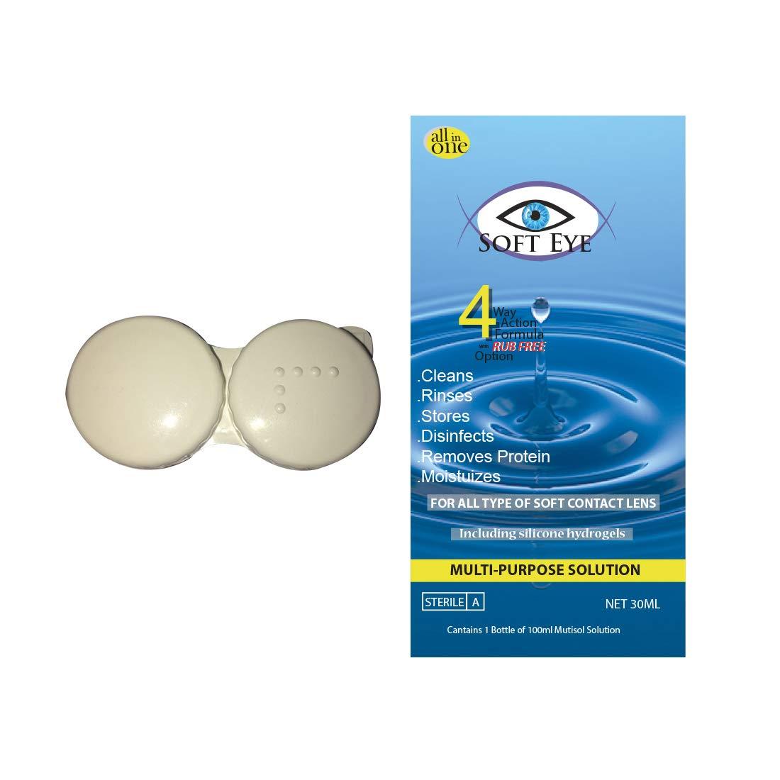 Soft Eye Soft Eye - Green Color Monthly Contact Lens with case solution