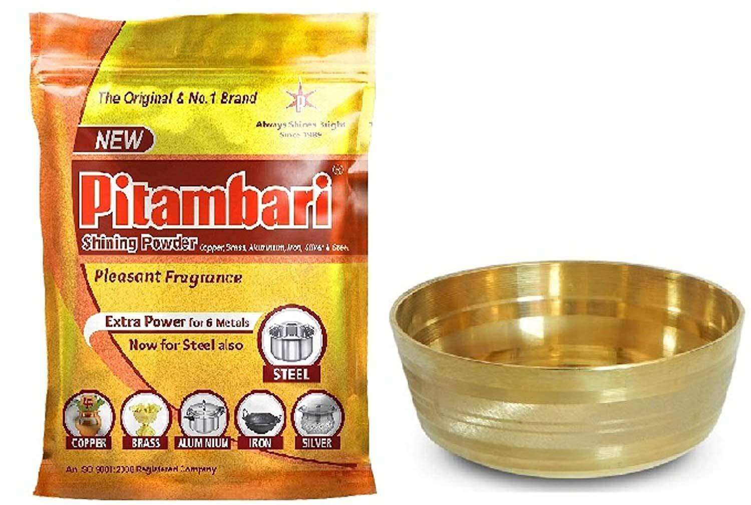 Pitambari Product Pvt ltd. Pitambari Powder Metal Cleaning Powder Metal Shining Instant Cleaning Tamba Washing Powder Zero Harsh on Metal Zinc Remover God Washing Powder God Utesil Cleaner Pack of (2 x 150) 300gm