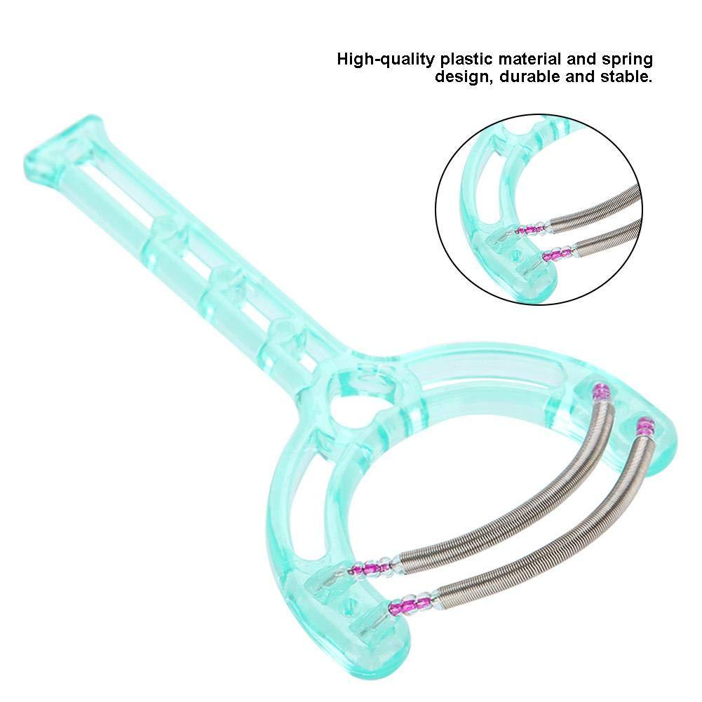 TMISHION Facial Hair Remover, Effective Epilator Portable Face Lips Hair Removal Plastic Spring Device Beauty Tool for Women & Men(Green)