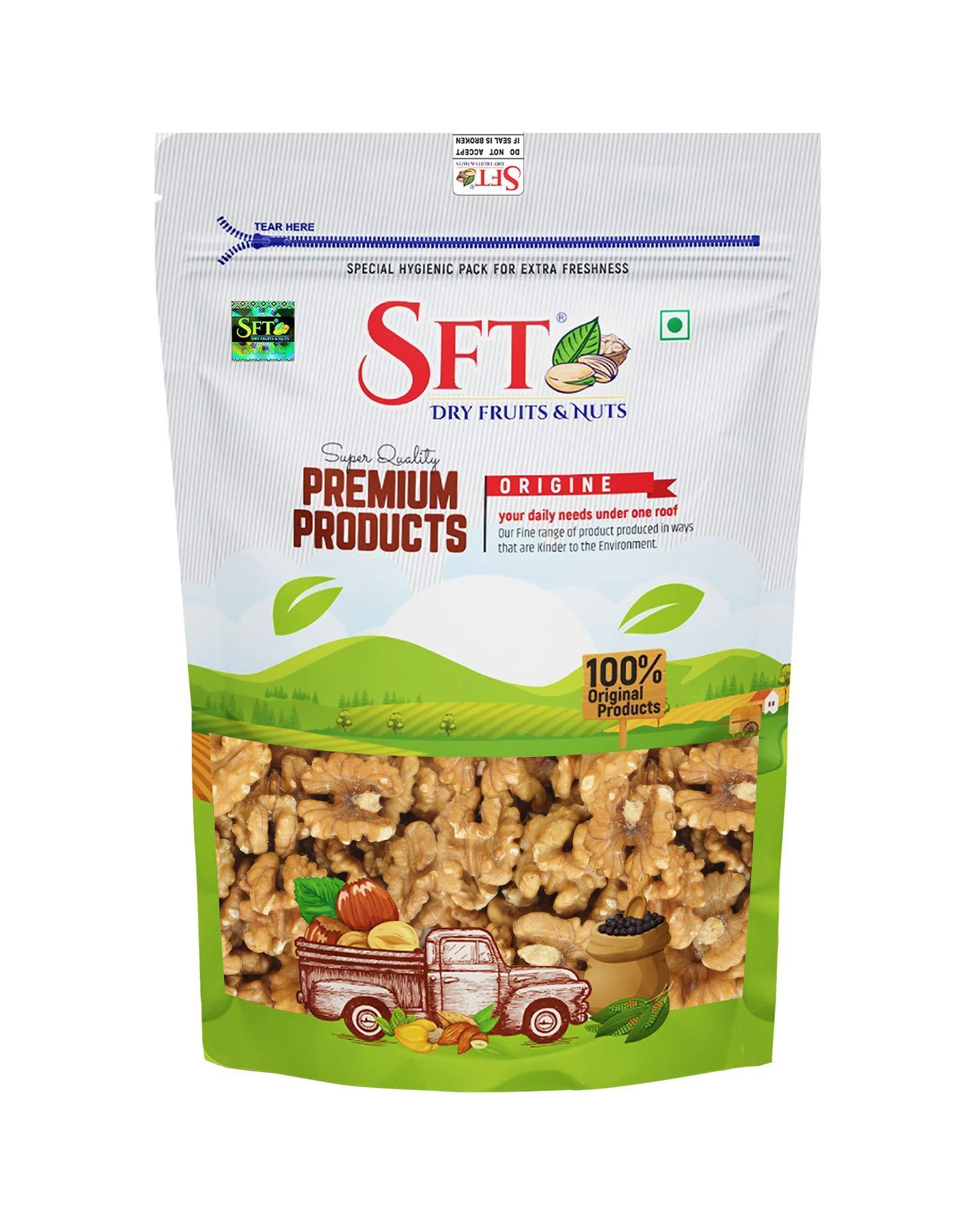 SFT SFT Pumpkin Whole Seeds 1 Kg & Walnuts Kernels (Akhrot Giri) [Grade - 2 Pieces] 1Kg, Dry Fruits