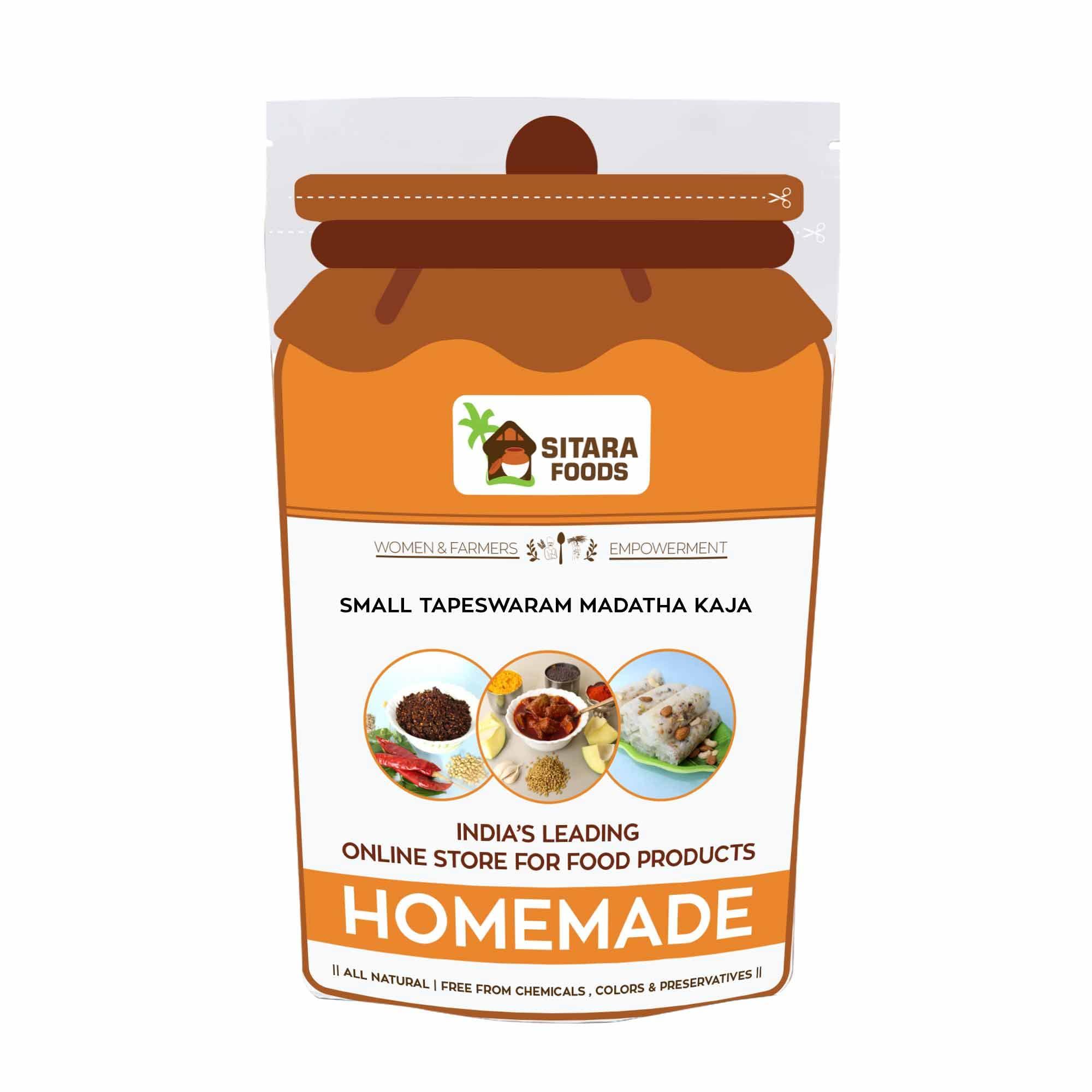 SITARA FOODS Sitara Foods-- Big Madatha Kaaja Tapeswaram (Khaja/Kaja) Homemade Andhra Style 250 Grams Pack