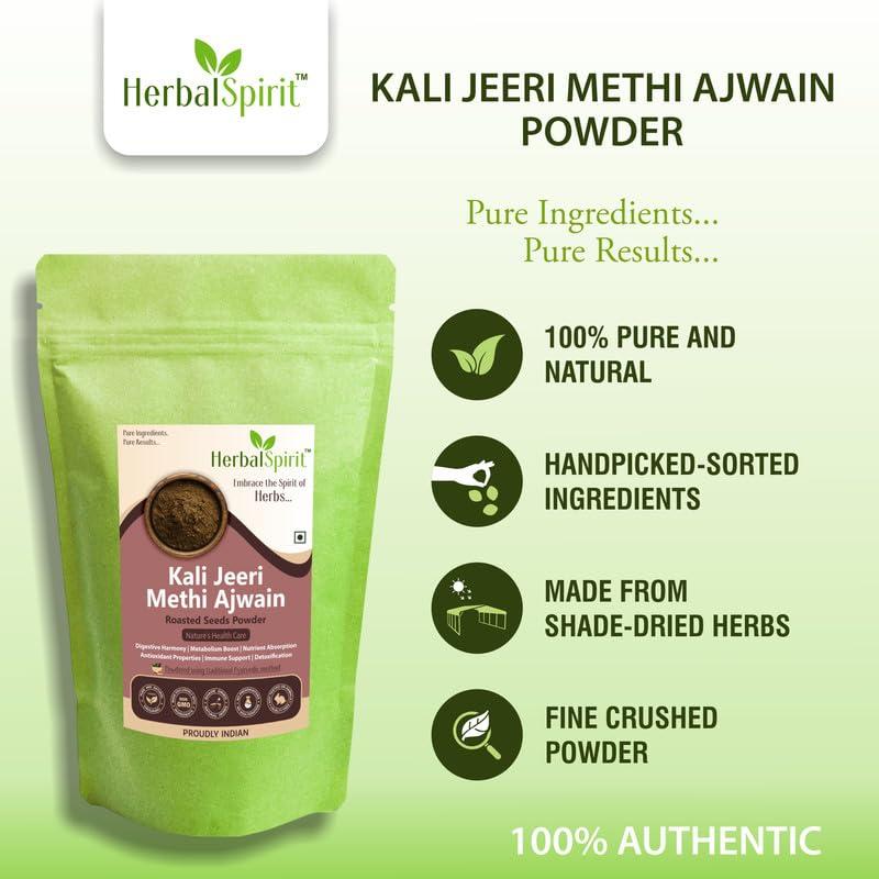 HerbalSpirit Herbal Spirit Kali Jeeri Methi Ajwain Mixture Powder, 250gm | Ancient Harmonious Fusion for Overall Well-Being
