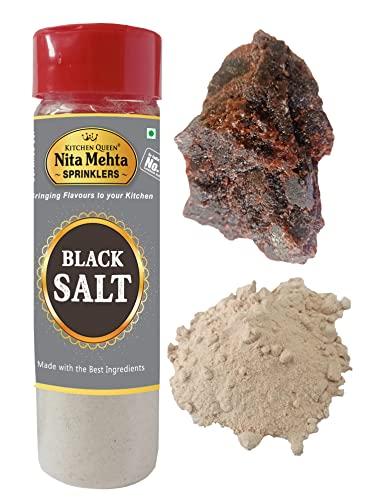 KITCHEN QUEEN NITA MEHTA KITCHEN QUEEN NITA MEHTA Black Salt Sprinkler 300g | Black Salt | Kaala Namak Bottle | Black Salt Powder Bottle, 300g | Pack 2