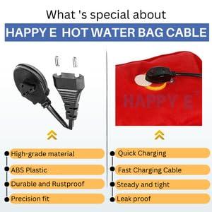 HAPPY E HAPPY E Hot Water Bag Cable/Electric Pain Relief Heating Bag Charger Cable, Black (Pack of 2)