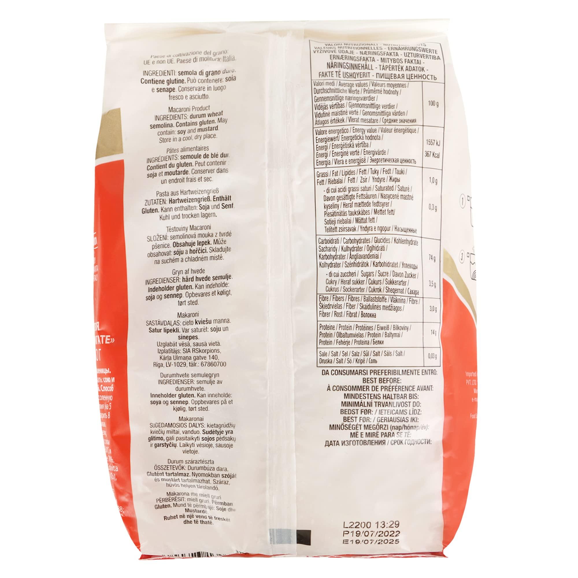 COLAVITA Colavita Penne Rigate Pasta (500g) | Durum Wheat Pasta