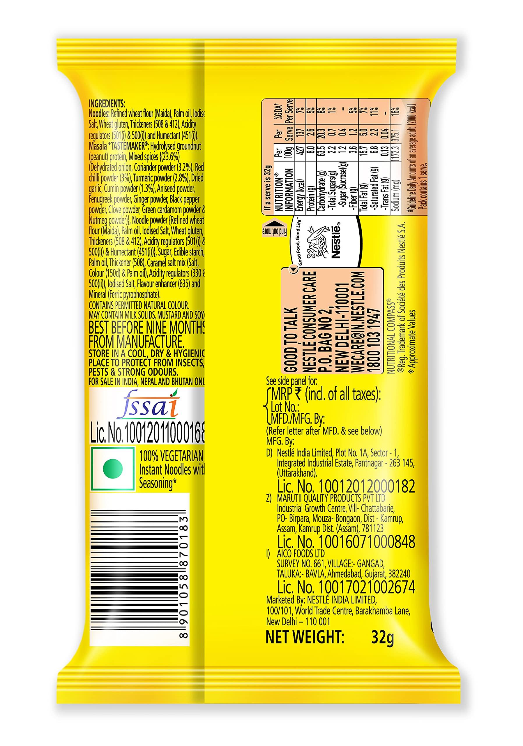 MAGGI Maggi 2 Minute Masala Noodles, 32g [Pack of 18]