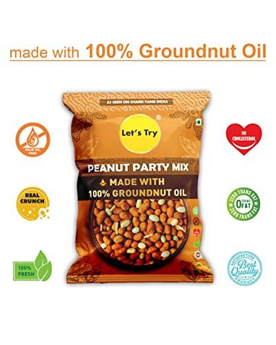 Let's Try Let's Try Peanut Party Mix | Made with 100% Groundnut Oil | No Palm Oil | No Additives & Preservatives | Trans Fat and Cholesterol Free | 100% Natural Indian Authentic Taste | 200g