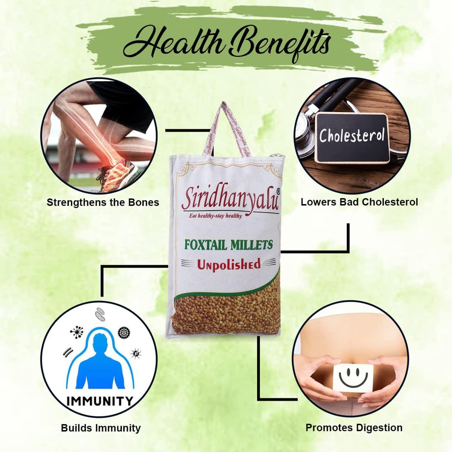 siridhanyalu Siridhanya Unpolished and Organic Foxtail Millets 920gm pack, Gross wt 1000gm) Organically Grown from Karnataka