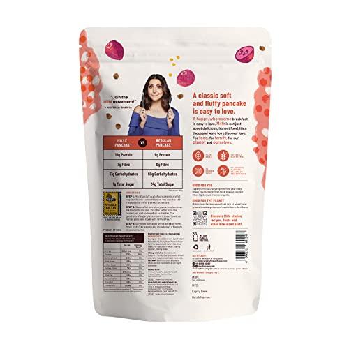 Millé: A Supergrain Co. Mille No Sugar Classic Millet Pancake | NO MAIDA | Gluten Free | High Plant Protein | Low Carbs | Low GI Millet Grain | 250 grams