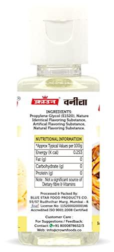 CROWN Vanilla Essence | White Colorless | Culinary Flavoring Agent 100ml | Making Homemade Cakes, Cookies, Jams & Jellies, Sherbats, Icecreams, Sweets