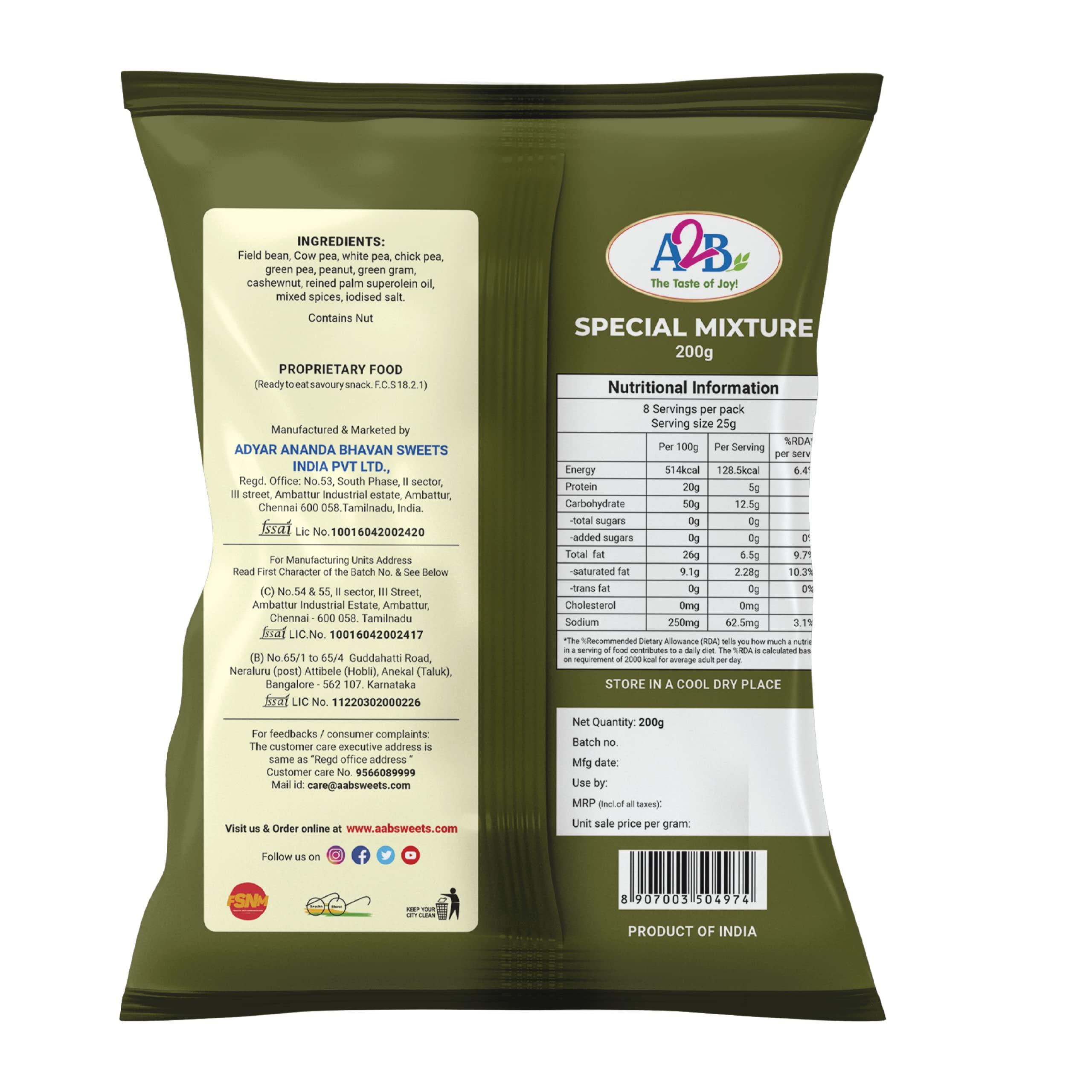 A2B A2B Snacks Navadhanyam Mixture (Pack of 2*200gm)