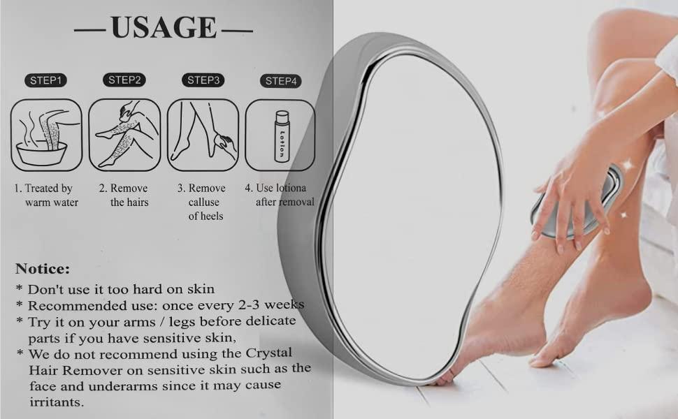 Generic Jannat Impex Crystal Hair Remover | Crystal Hair Eraser | Painless Hair Eraser Tool for Women & Men | Reusable Magic Crystal Hair Remover Stone for Body/Legs/Arms/Back Exfoliate (Pack of 1)
