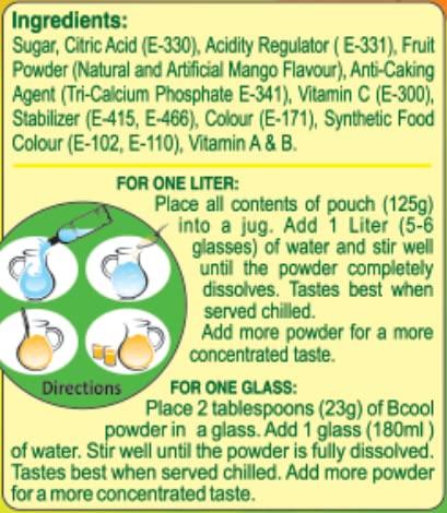 BCOOL BCOOL Instant Drink Mix Classic Mango for All Age Groups.