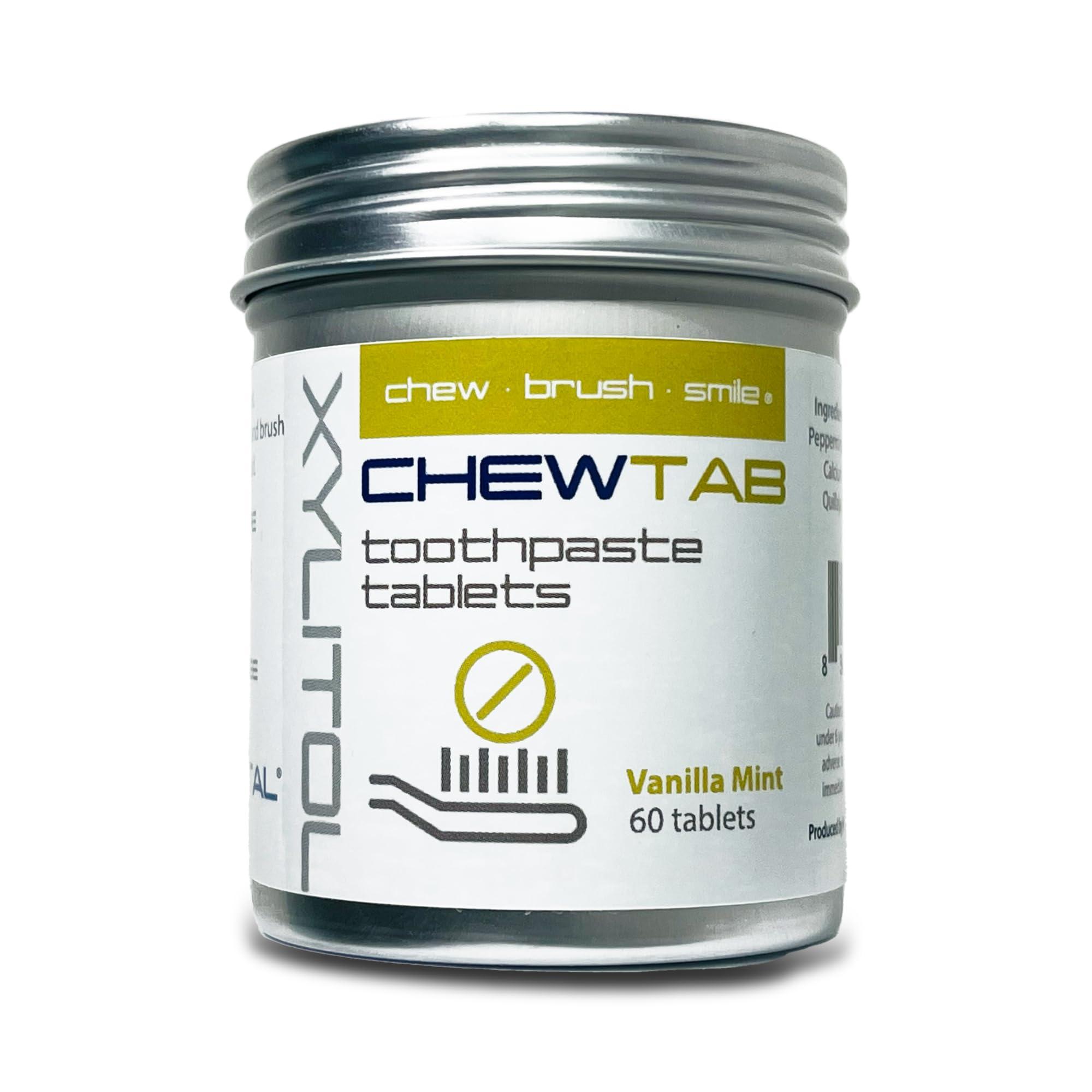 WELdental Toothpaste Tablets, CHEWTAB with Xylitol, Zero Waste Packaging, Eco Friendly by WELDENTAL (Vanilla Mint, 60 Tabs)