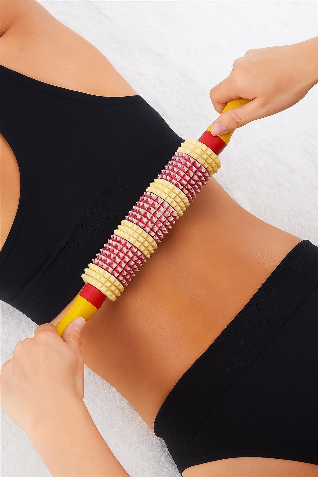Ariosto Ariosto Belan Shape Wood Acupressure Roller Stick Massager for instant Muscle Pain Relief from sore Muscle || massage stick roller wooden || Massage Stick Roller