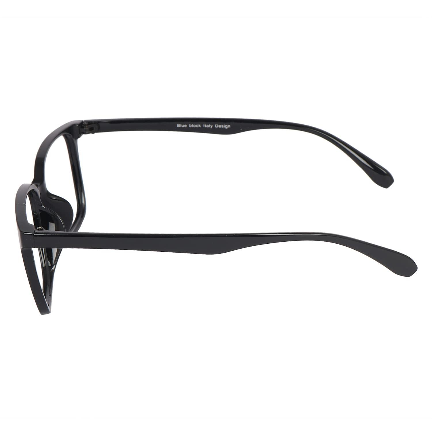 Dervin Dervin Blue Light Blocking Glasses Gaming Filter Transparent Square Eyeglasses for Eye Protection Men and Women, Computer/Tablet/Laptop/Mobile/TV, Anti-blue & Anti eyestrain (Black)