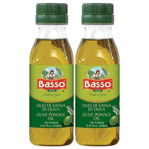 Basso 1904 Basso Pomace Olive Oil 250 ml Pack of 2 Packed in Italy,Olive Oil for All Types of Indian Cooking Including deep Frying, Roasting | Rich in Taste | Premium & Light | Healthy Oil Choice