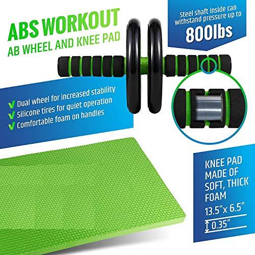 CPEX CPEX Portable 2 Wheel Comfortable Non-Slip Steel/Plastic Handles Abdominal Exercise Roller Exercise Tool Fitness Equipment with Pad