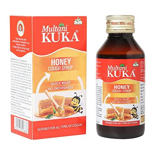 Multani Multani Kuka Honey Cough Syrup | Get Ayurvedic Relief from Throat Issue, Chest Congestion, All Types Of cough & Cold | Goodness Of Tulsi, Pippali, Satpudina & Other Herbs | 100 Ml