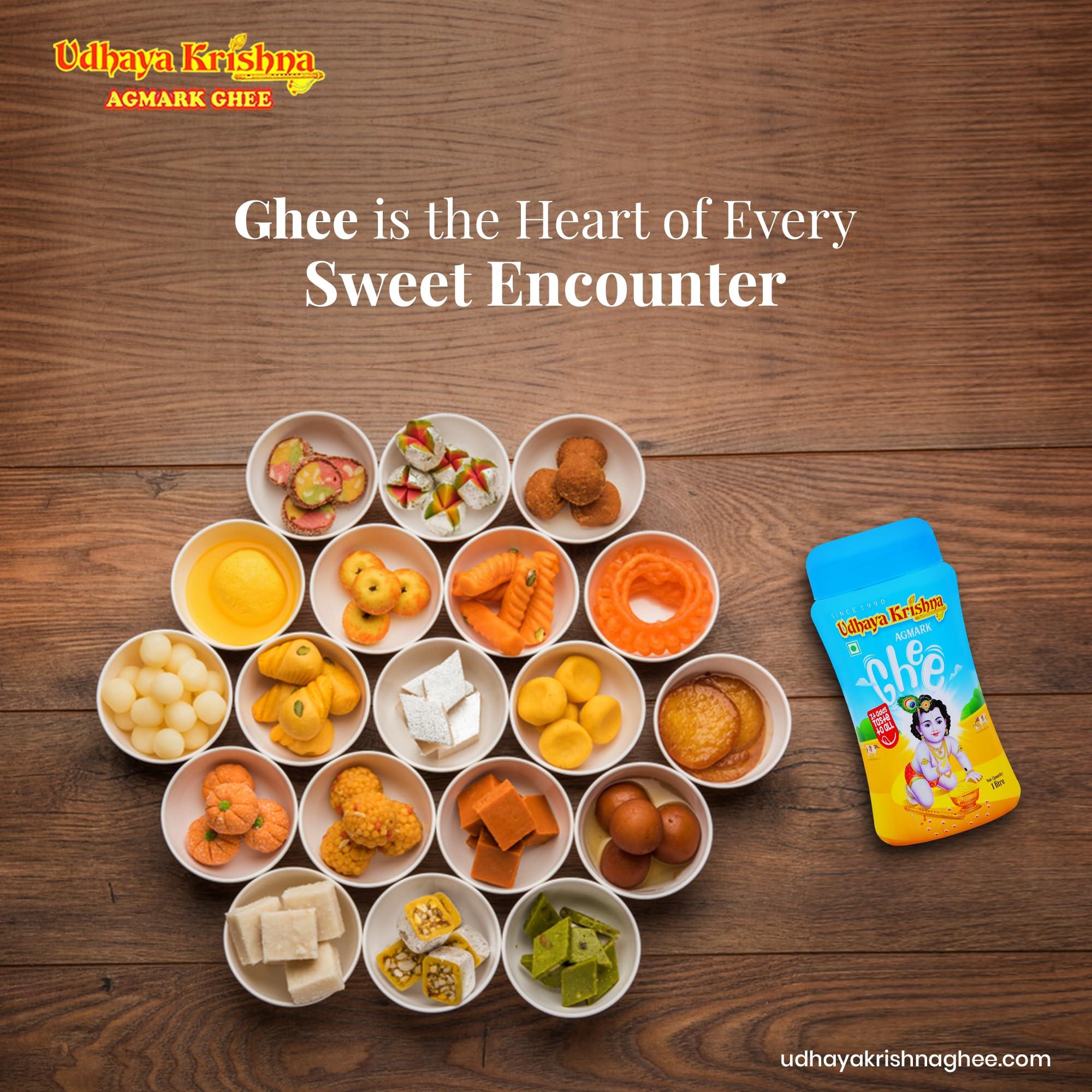 Udhaya Krishna GHEE Udhayakrishna Ghee 500ml (Pack of 1) | Authentic and Traditional Ghee, Rich in Aroma and Flavor, Pure and Natural Ghee Perfect For Traditional Recipes