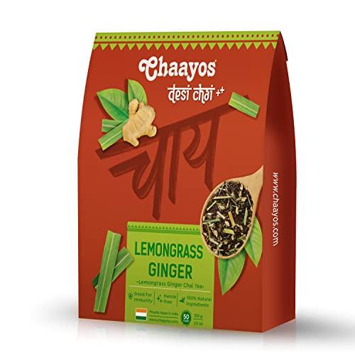 Chaayos Chaayos Lemongrass Ginger Tea - Premium Chai Patti for Cough & Cold Remedy (200g)