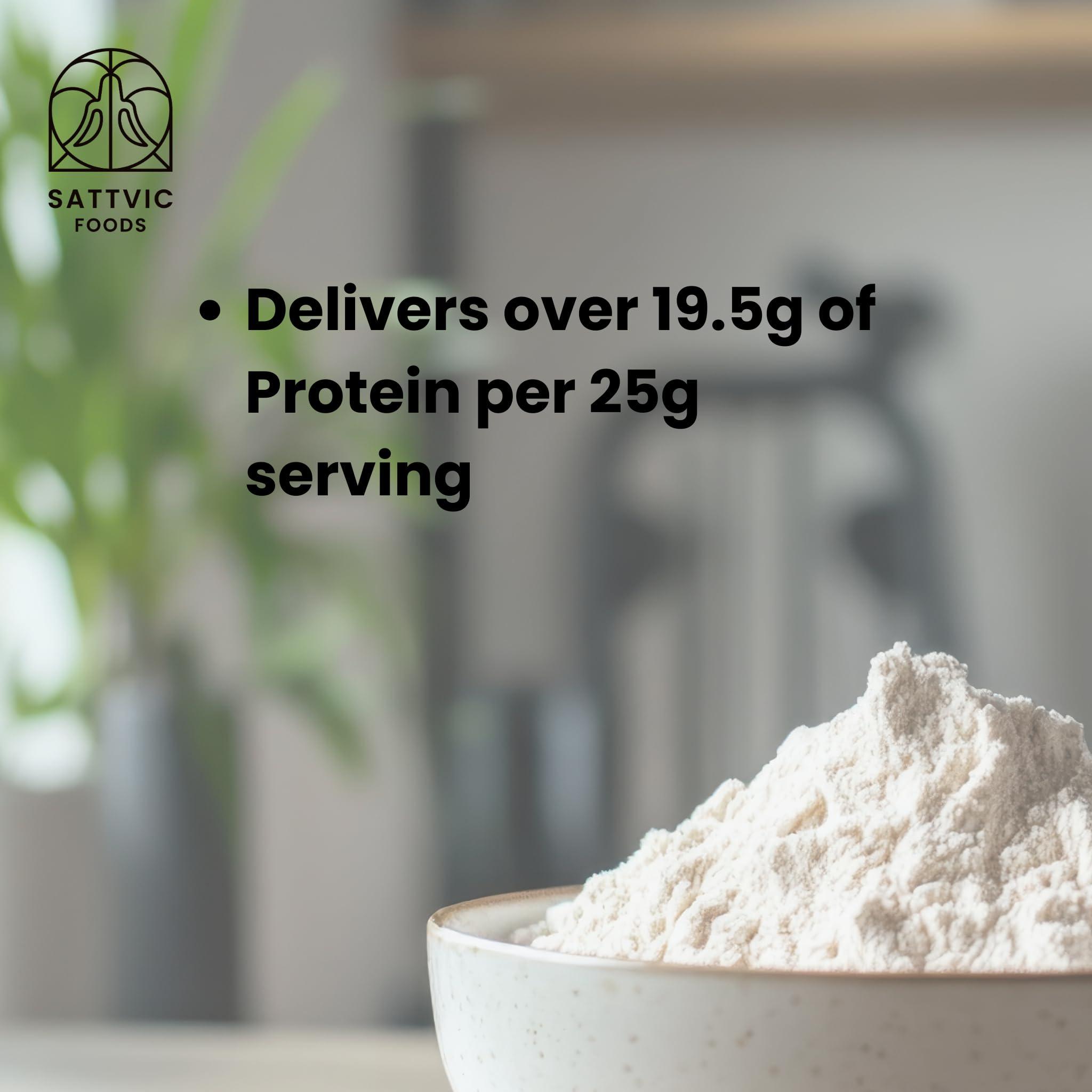 Sattvic Foods Sattvic Foods A2 Whey Concentrate 80% Protein Powder (1 kg) | Certified Organic, Unflavoured Grass-Fed, Non-GMO, Performance Grade Protein Powder | 19.5 g Protein per Serving