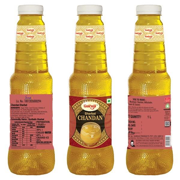 SHREE Guruji Shree Guruji Sugar Free Kesaria Thandai & Chandan Sharbat Combo Pack Milk Beverage Instant Refreshing Drink for Summer Dry Fruit Syrup Sharbat (1 Litre)