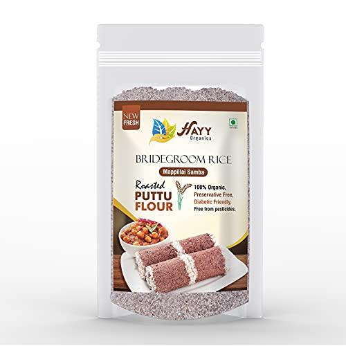 HAYY ORGANICS HAYY ORGANICS Bridegroom (Maapillai Samba) Red Roasted Rice Flour (Puttu Podi) (Super Food for Men) (Kaikuthal/Unpolished) (Steam Cake Quick BreakFast Flour), Brown, 500 g