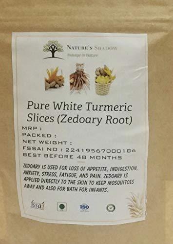 Nature's Shadow Nature's Shadow - Pure White Turmeric / Zedoary Root / Poolankilangu / Curcuma zedoaria / Ambe Halad for Skin and More - Origin Erode and Salem (Sliced Form, 250 Grams)