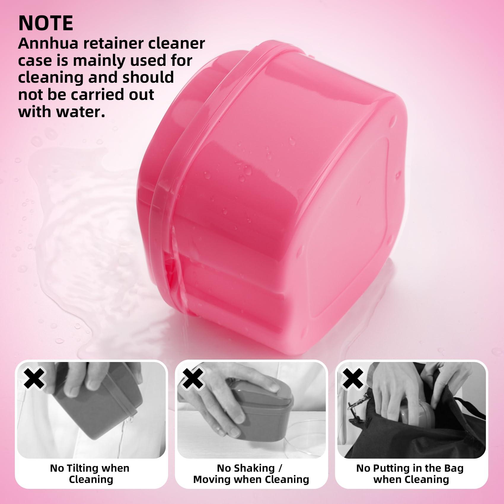 Annhua Annhua Denture Retainer Container Case Cleaning,Denture Bath Box False Teeth Storage Box - Leak Proof and Lid Waterproof