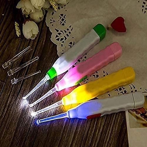 Riziya Brother Riziya Brother LED Flashlight Earpick For Ear Wax Remover Tool Kit, Ear Cleaner Tool For Baby Kids And Ear Wax Cleaner For Adults [Multicolor] (Pack of 1)
