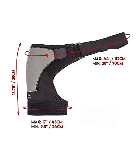 serveuttam Serveuttam Shoulder Support Belt for Men and Women | Shoulder Support for Rotator Cuff, Dislocated AC Joint, Labrum Tear, Shoulder Pain, Shoulder Compression Sleeve (Black n Grey)
