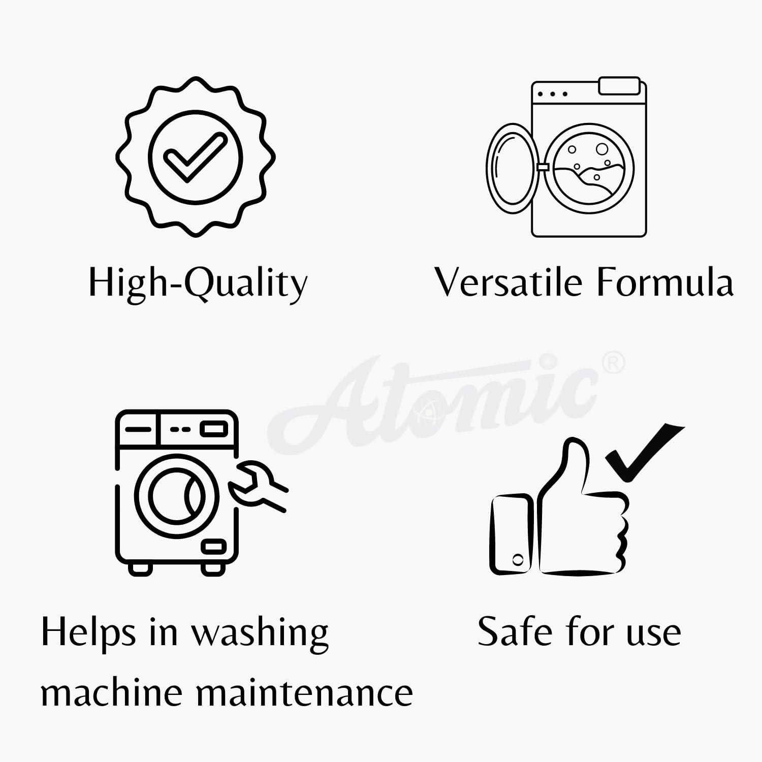 Atomic Atomic Washing Machine Cleaner Powder 150 gm to Clean Tub/Drum from Inside Top & Front Load Washer
