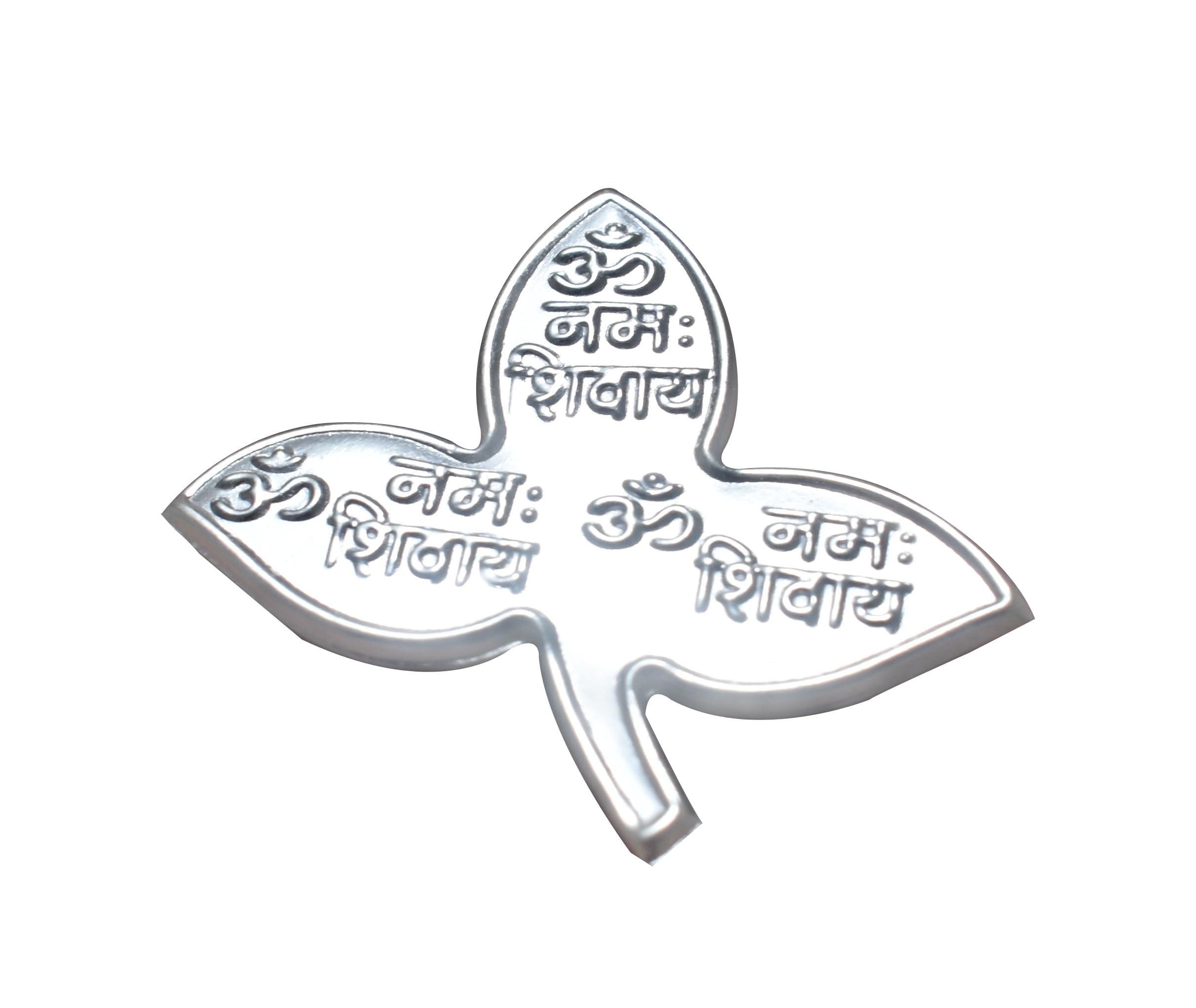 KMJ KMJ Pure Silver Belpatra/Bilva Leaves for Puja, chandi ki belpatra (wt. 1.5 Grams)