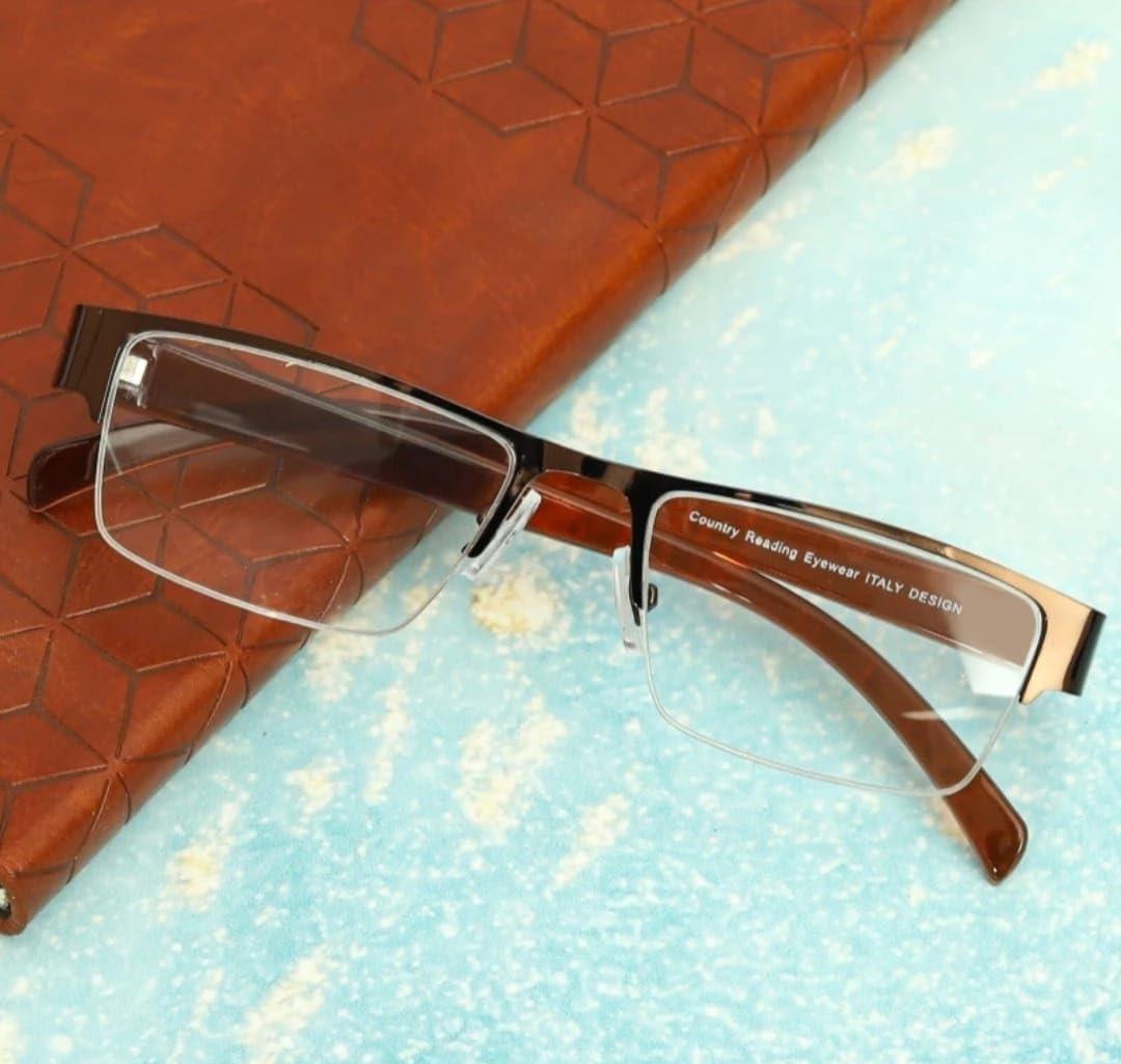 JOY COLOURS JOY COLOURS Half Rim Reading Glasses For Men And Women Power +1.00 +1.25 +1.50 +1.75 +2.00 +2.25 +2.50 +2.75 +3.00 With Smart Carry Box (+ 1.25, Brown)