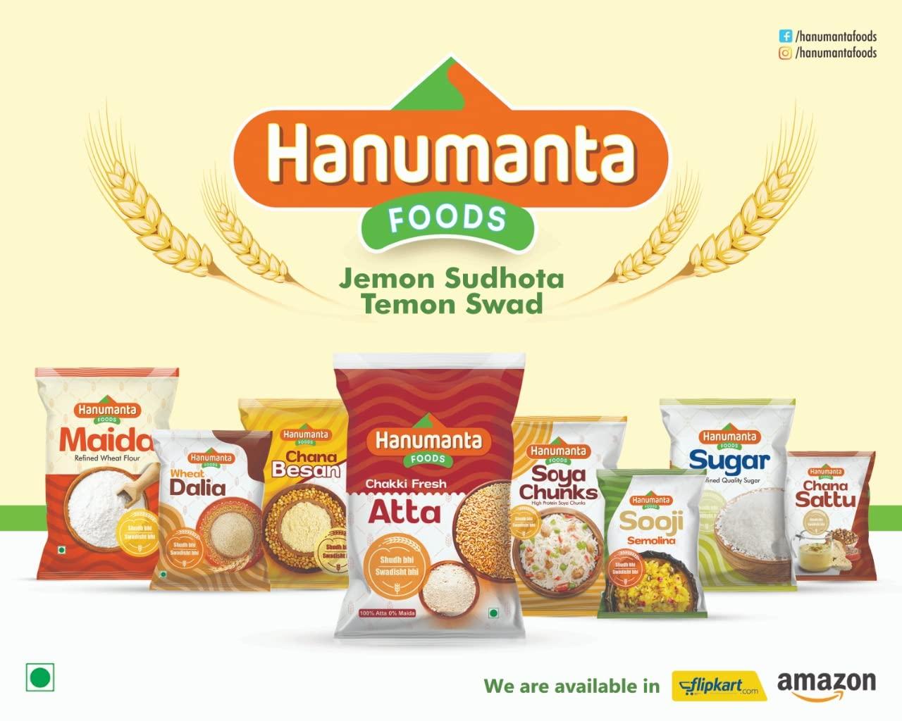 Hanumanta Foods Hanumanta Foods Hanumanta Chakki Fresh Atta 100% Whole Wheat Atta, 0% Maida 10 Kg