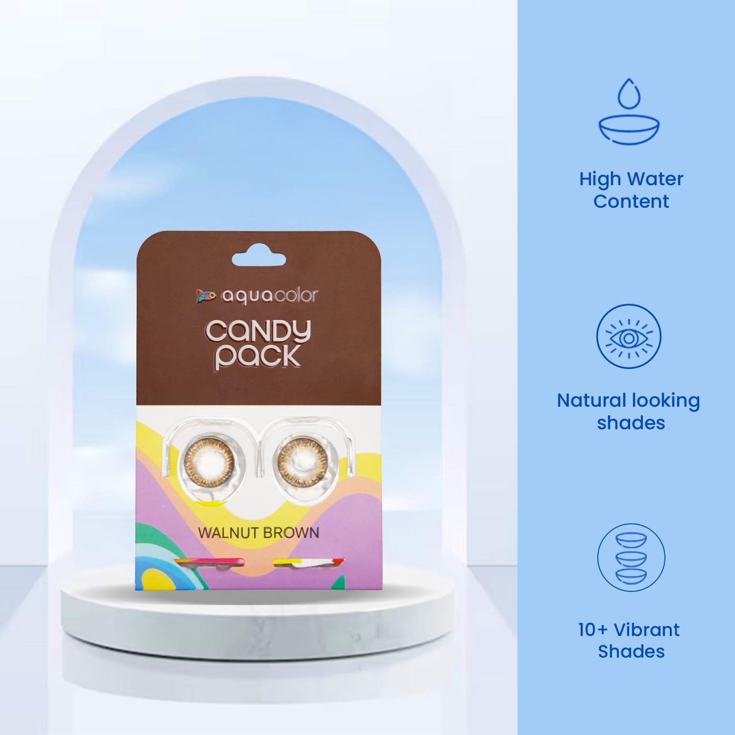 AQUALENS CONTACT LENSES AQUALENS CONTACT LENSES Aquacolor Dusky Brown Candy Pack Zero Power Colored Lenses (2 Lens/Box)