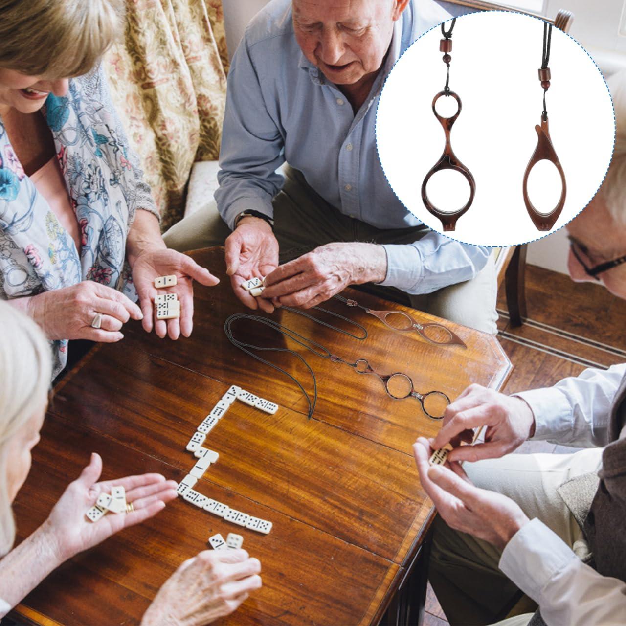 FOMIYES FOMIYES Necklace Folding Reading Glasses, 2 Pcs 1 Set Portable Hanging Neck High- definition Glasses, Exquisite Mini Readers Glasses for Men Women