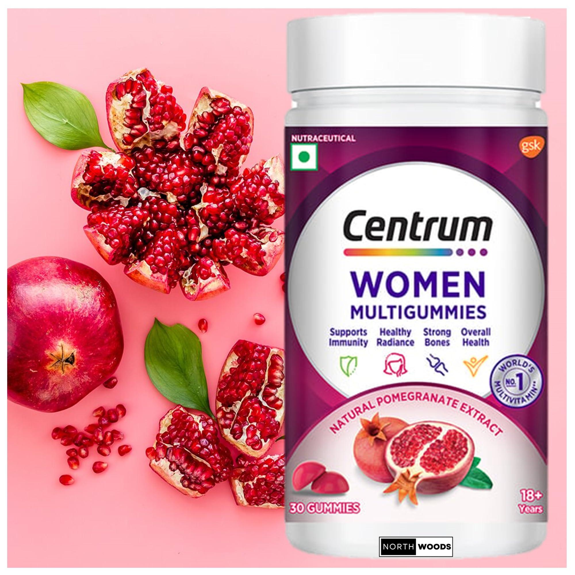 Centrum Centrum Women 30 MultiGummies - Daily Multivitamin Gummies,Daily Nutritional Support with Vitamins D, B12, and Biotin Essential Nutrients (Veg)