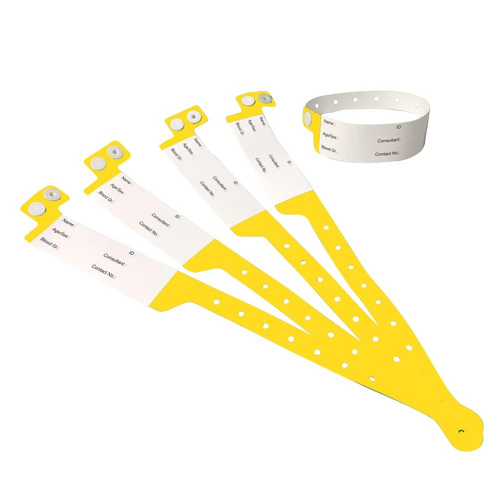 Cambia ID Band for Hospital, Patient Identification Band Adult (Yellow) Pack of 100 Pcs.