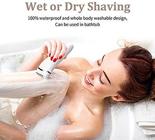 TOUARETAILS TOUARETAILS 3 in 1 Electric Body Razor For Women -Women Shaver Bikini Trimmer Body Hair Removal Epilator for Legs and Underarms Rechargeable Wet and Dry Painless Cordless with LED Light- White