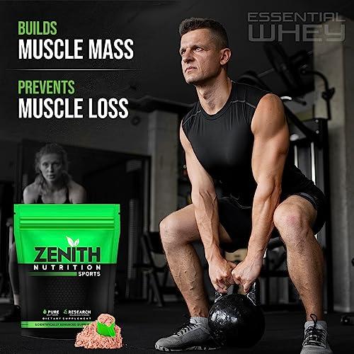 Zenith Nutrition Zenith Sports Essential Whey 1kg | 24g Protein | 5.8g BCAA | Accelerate Performance | Muscle gain | Choco Hazel Fusion