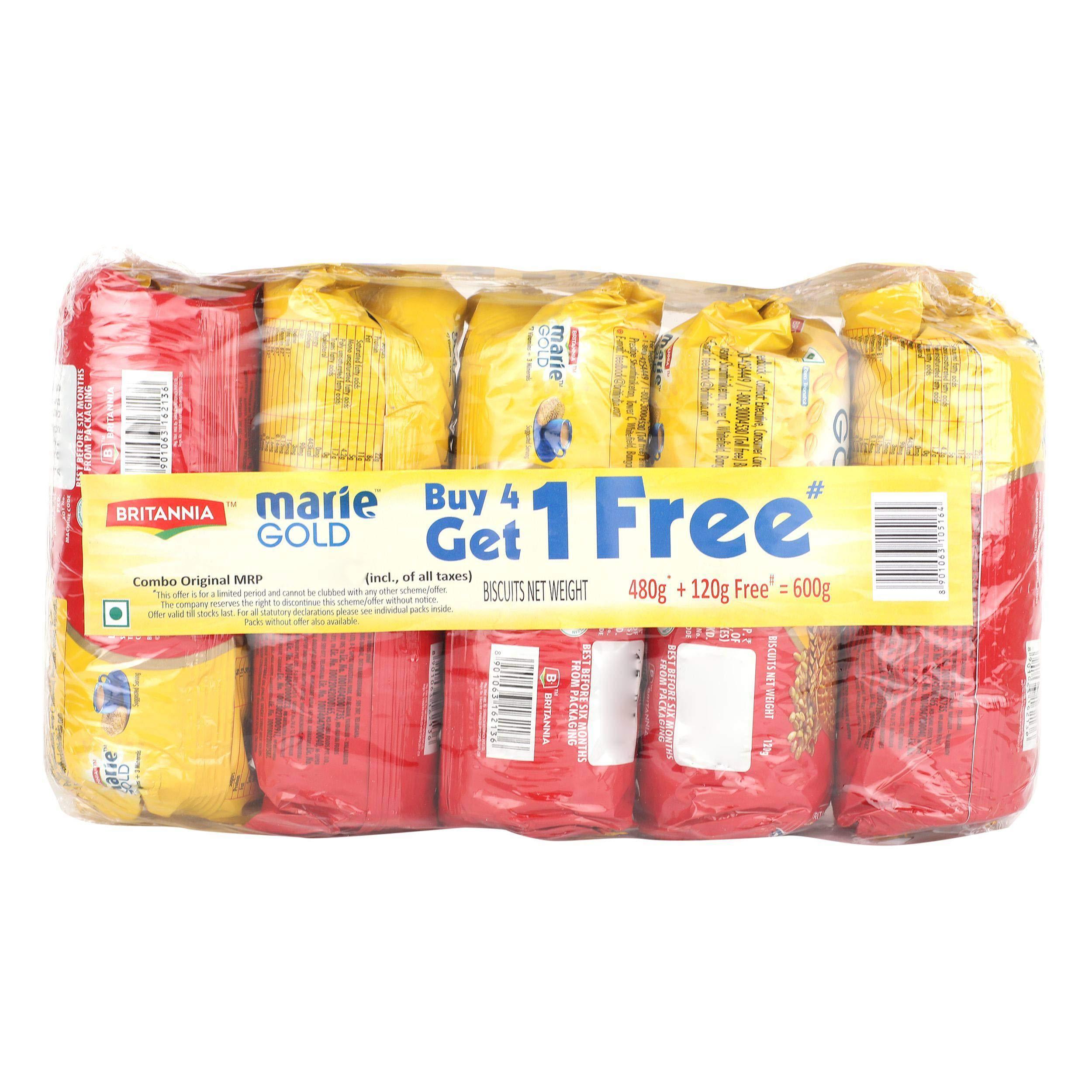 Fresh Produce Britannia Marie Gold Biscuit, 600g (Buy 4 get 1)