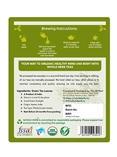 Whole Herb Whole Herb Organic Green Tea | Himalayan Mountains Tea | Loose Leaf | 100g