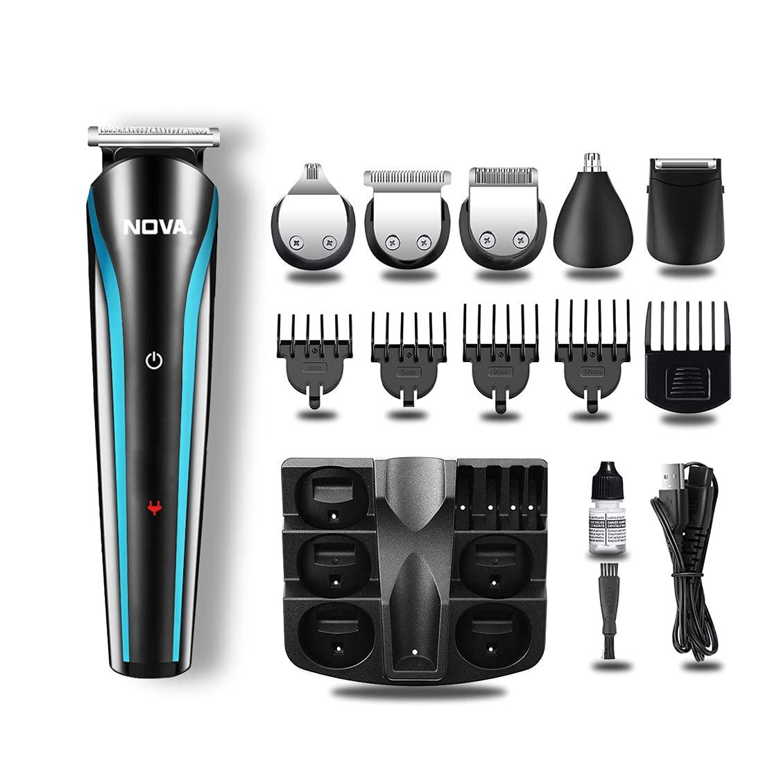 Nova NOVA NG 1152 Cordless Rechargeable: 60 Minutes Runtime Multi Grooming Trimmer for Men ( Black or blue )